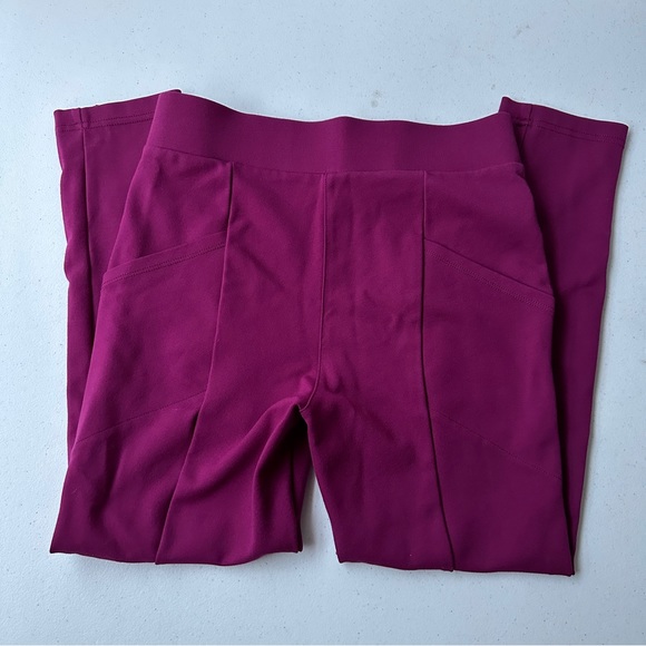Betabrand Womens Skinny Leg Journey Pant Leggings Pockets Size S PETITE Burgundy - Picture 2 of 12
